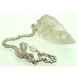 Clear Quartz Hand Knapped Gemstone Pendulum